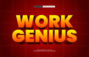 work genius editable text effect with a work and smart text effect