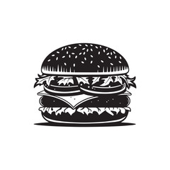 burger vector silhouette clip art logo design