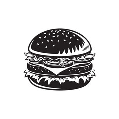 burger vector silhouette clip art logo design