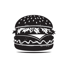 burger vector silhouette clip art logo design