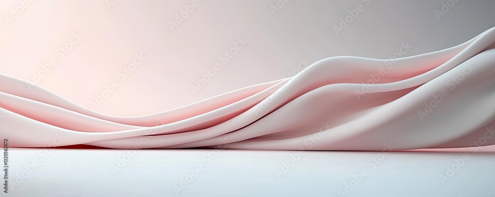 Poster abstract concept art background idea. soft pink fabric waves create a soothing and elegant visual te