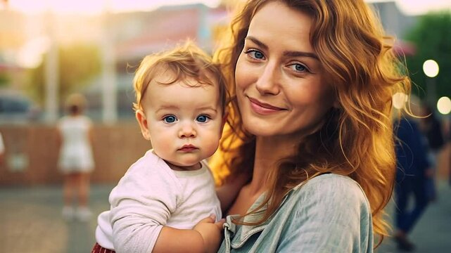 Mutter und Baby genie&szlig;en die gemeinsame Zeit