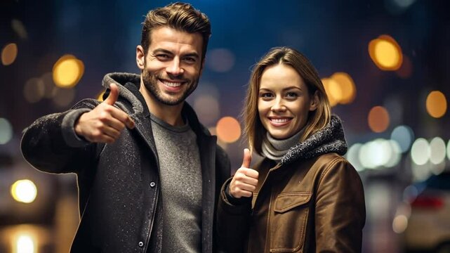 Junges gl&uuml;ckliches Paar mit positiven Emotionen