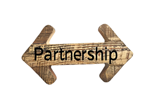 Partnership Text Isolated on Transparent Background - Powered by Adobe