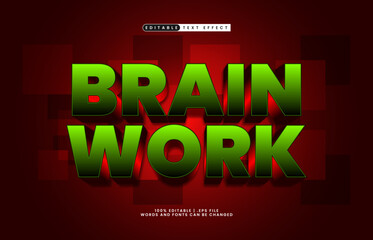 brain work editable text effect with a work and smart text effect