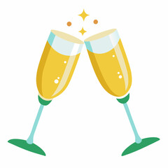 wedding glasses clinking together