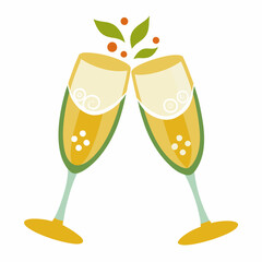 wedding glasses clinking together