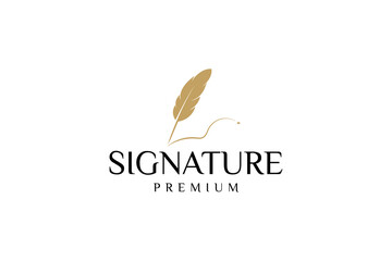 Quill pen logo icon illustration, simple logo for branding