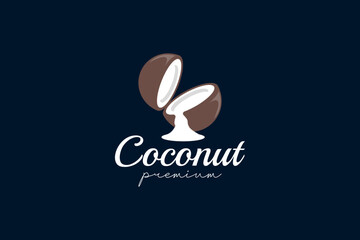 Coconut logo icon illustration, simple logo for branding