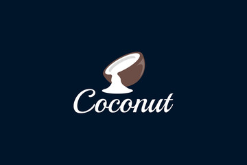 Coconut logo icon illustration, simple logo for branding