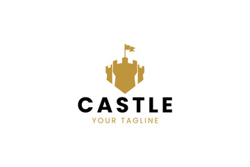Castle logo icon illustration, simple logo for branding