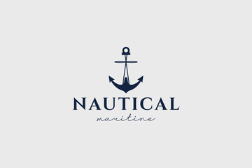 Nautical logo icon illustration, simple logo for branding