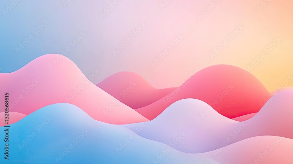 Aufkleber abstract concept art background idea. abstract colorful waves creating a serene and vibrant landscap