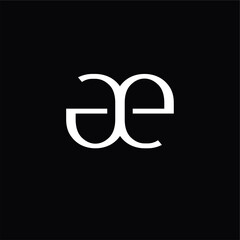Letter AE, EA Initial design logo ambigram template, elegant style vector illustration