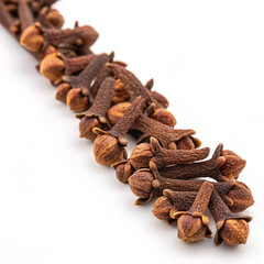 Dried Brown Longs Clove On White Background