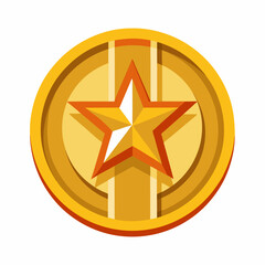 Fototapeta premium golden medal with a bold embossed star 