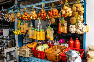 Fish and food market, Mercado Municipal at Soure in the Marajo Island at Para, Brazil