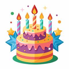 festive cake topper with sparkling candles