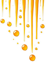 isolated transparent Background. Dripping honey with droplets on transparency background, creating sweet visual