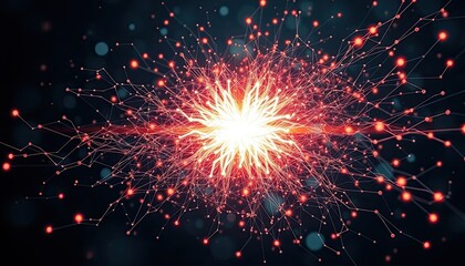 Red Orange Yellow Energy Burst Abstract Background