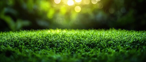 Naklejka premium Serene Forest Background with Tall Lush Green Trees and Sunlight