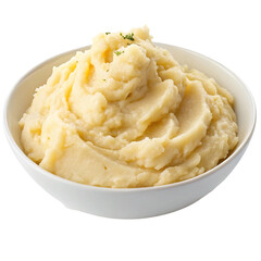 Delicious mashed potatoes isolated on transparent background  
