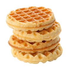 Rounded Waffles Stacked Isolated On Transparent Or White Background, Png