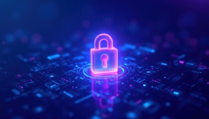 holographic padlock symbol