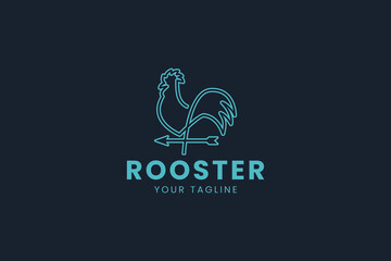 Rooster logo icon illustration, simple logo for branding