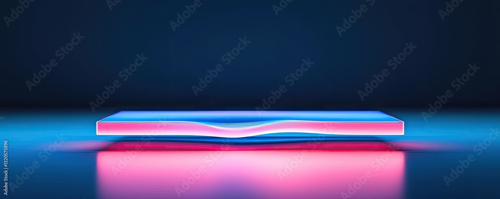 Poster minimalist graphic design abstract background idea. vibrant illuminated wave design on a sleek surfa