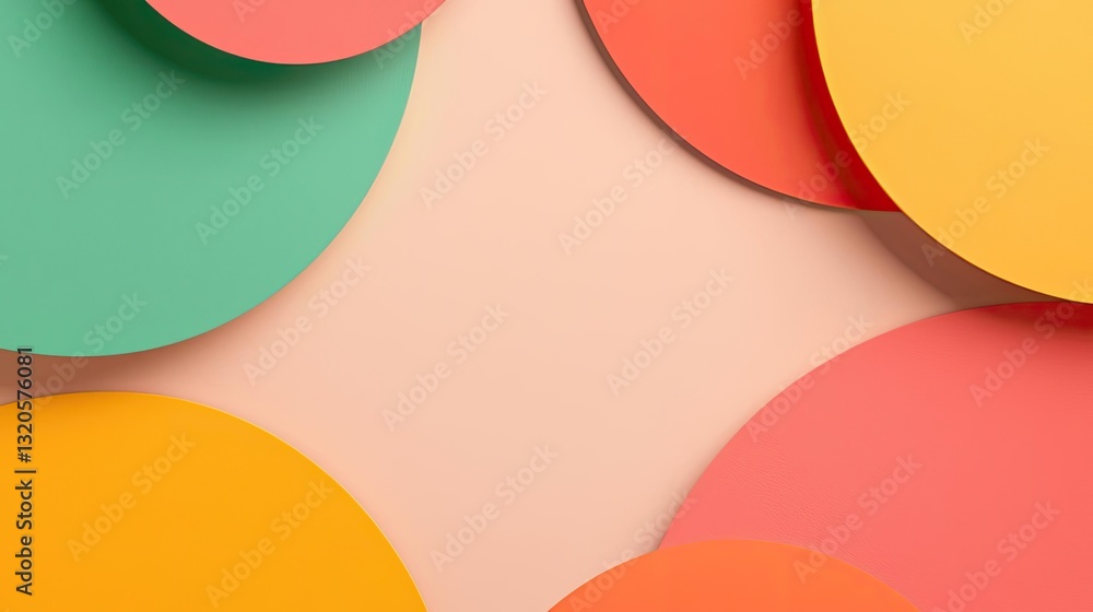 Poster minimalist graphic design abstract background idea. vibrant colored circles create a visually appeal