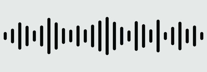Equalizer icon with soundwave line. Vector sound wave icon. Music player sound bar. Audio signal lines. Waveform pattern for music player, podcast, voice message, music app. Vector illustration.