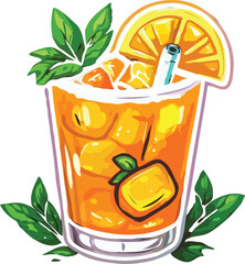 cocktail with ice and  lime