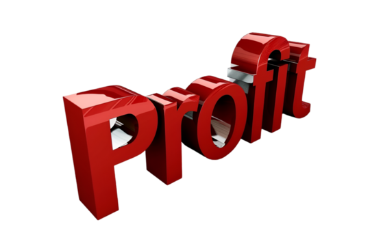 Profit Text Isolated on Transparent Background