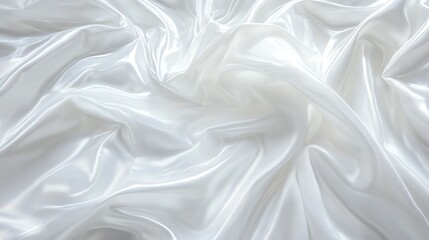 Fototapeta premium Flowing White Silk Fabric Texture Background for Elegant Designs