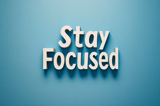 Stay focused with a minimalist watercolor design on a blue background promoting concentration and clarity