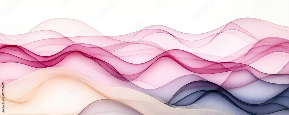 Poster digital watercolor painting abstract background concept. abstract waves of soft colors flowing grace
