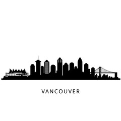 Vancouver Skyline Silhouette - Vector Illustration