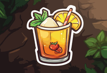 cocktail with ice and  lime