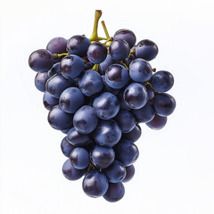 Fototapeta premium blue grapes above in the air, white background, High-definition photography captures the scene in ultra-clear detail and high resolution