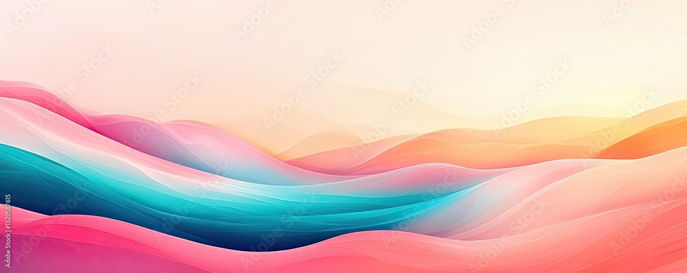 Poster abstract landscape background concept. an abstract wave design featuring colorful gradients and smoo