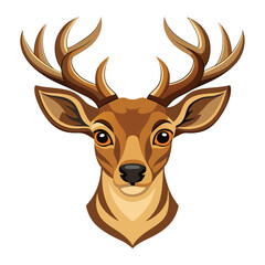 Deer head white background Vector-1