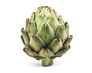 Fototapeta premium Single artichoke, studio shot, white background, healthy food