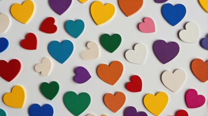 A simple and stylish design featuring rainbow-colored hearts. Clean, modern, and full of positive vibes. Perfect for love, pride, and happiness themes.