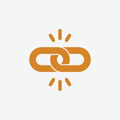 Chain link icon vector logo design template flat style illustration