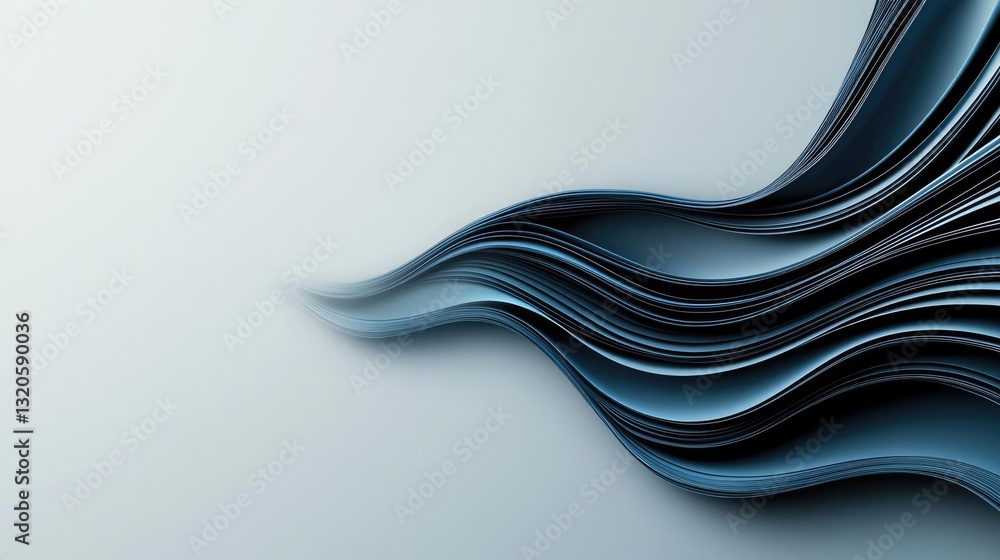 Poster minimalist graphic design abstract background idea. abstract blue wave design flowing across a minim