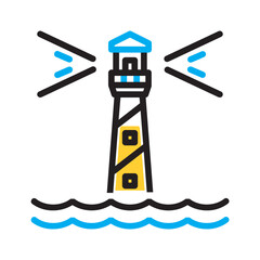 Vector multi color icon for Lighthouse