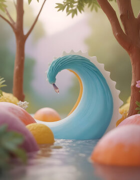 bluw wave, sea in the jungle, rainbow wave