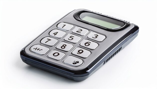 isolated digital keypad on white background ideal for security themes - Powered by Adobe
