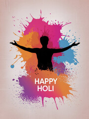 happy holi festival portrait banner design holi background with gulal, pickhari, color splash
